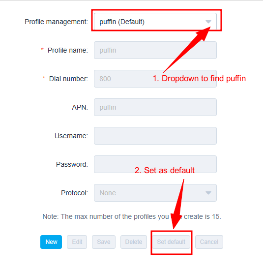 alcatel default apn profile. puffin