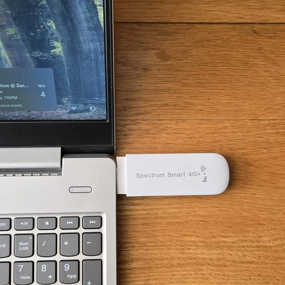 WiFi Hotspot connected to laptop