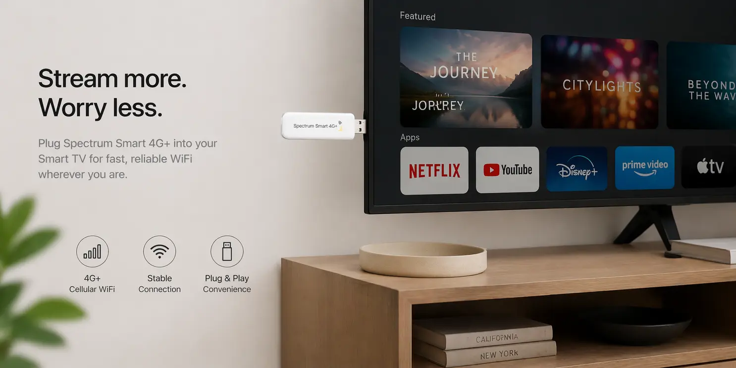 spectrum smart wifi dongle plugged in a smart TV