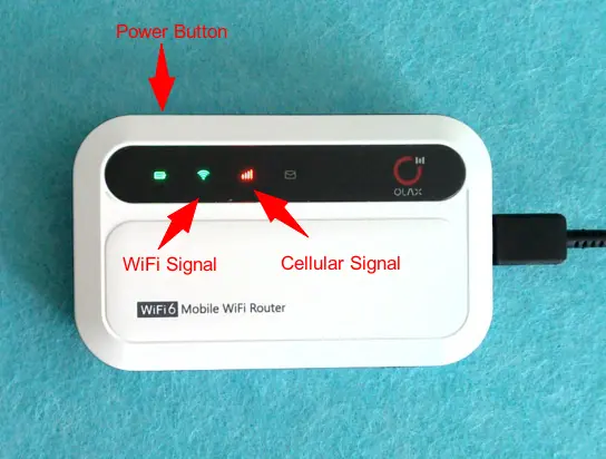 Olax MF985 indicator lights while booting