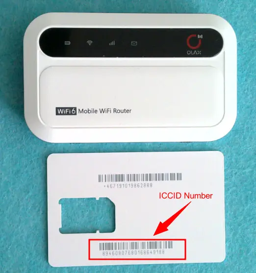 Olax MF985 Router package showing SIM card carrier
